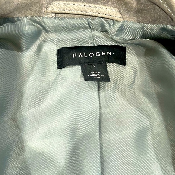 Halogen grey suede leather zip front jacket size S - Picture 5 of 6